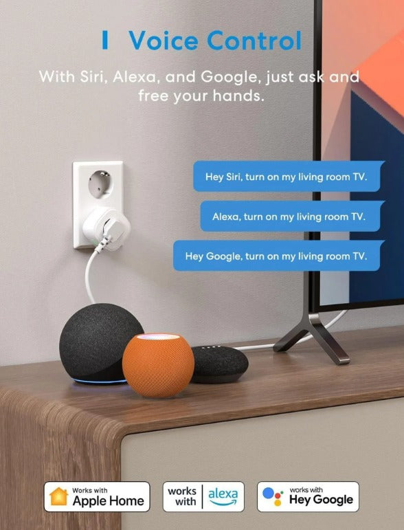 Meroos Smarte WLAN Steckdose Wi Fi Plug Smart Home Apple Alexa Google