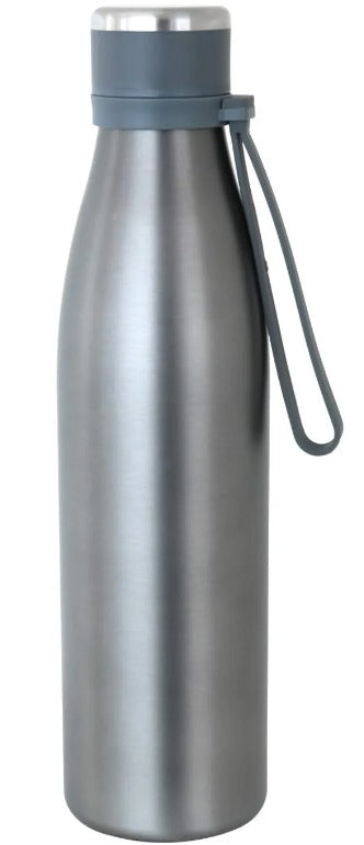 Dobman Thermosflasche Edelstahl grau 0,7 Liter mit Trageschlaufe