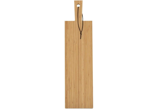 Bambus Schneidebrett mit Griff 61x16 cm Holzbrett Speisebrett Holz Servierbrett
