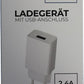 USB Ladegerät für Steckdose 2.4A weiß