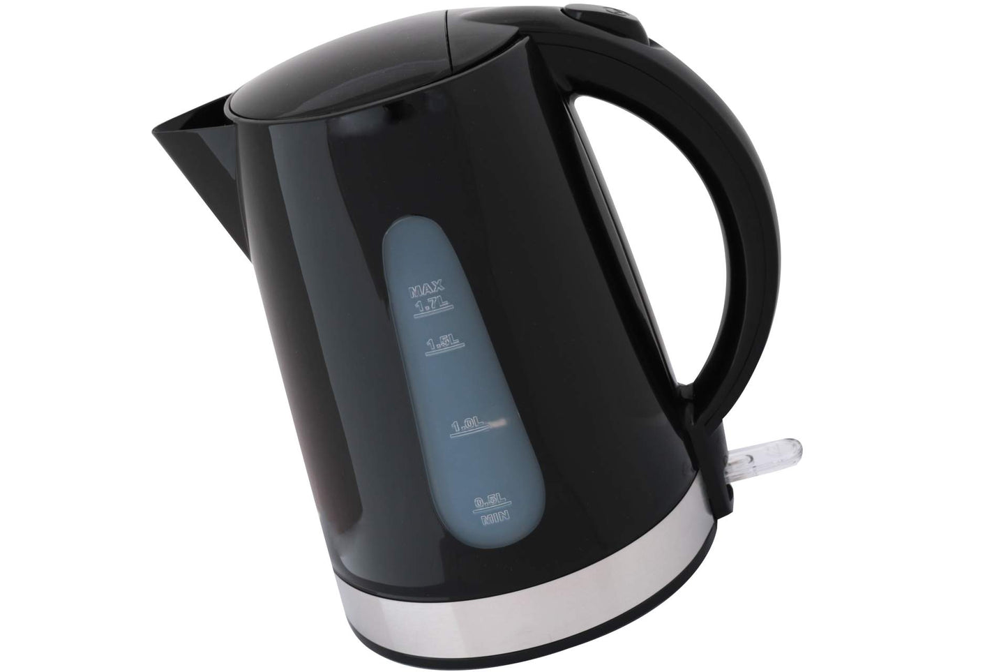 Wasserkocher 1,7 Liter Edelstahl schwarz 2200 Watt