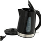 Wasserkocher 1,7 Liter Edelstahl schwarz 2200 Watt