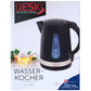 Wasserkocher 1,7 Liter Edelstahl schwarz 2200 Watt