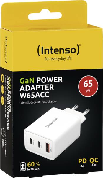 Intenso W65ACC GaN Power Adapter 65 Watt Schnellladegerät