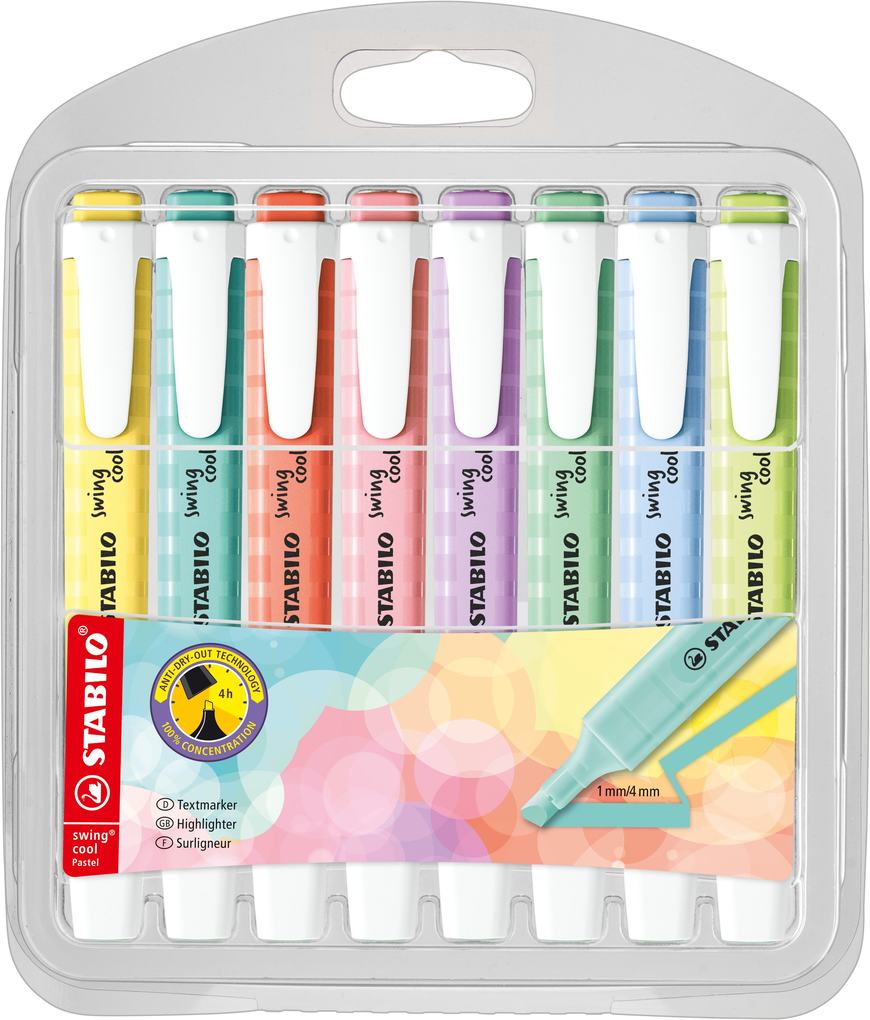 Stabilo Textmarker swing cool Pastel 8er Pack verschiedene Farben