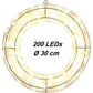 LED Lichtkranz auf Metallgestell 200-700 LEDs Ø 30-38 cm Türkranz Deko Kranz Timer