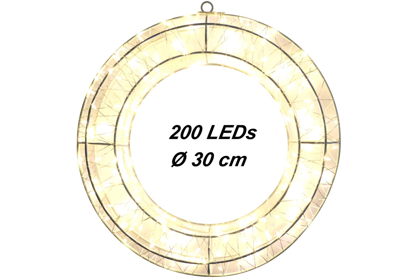 LED Lichtkranz auf Metallgestell 200-700 LEDs Ø 30-38 cm Türkranz Deko Kranz Timer