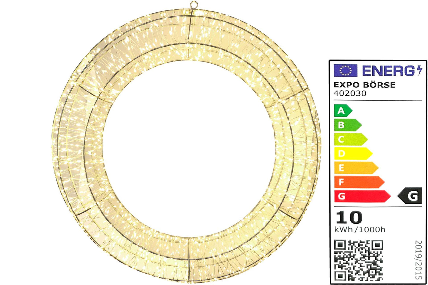 LED Lichtkranz auf Metallgestell 200-700 LEDs Ø 30-38 cm Türkranz Deko Kranz Timer