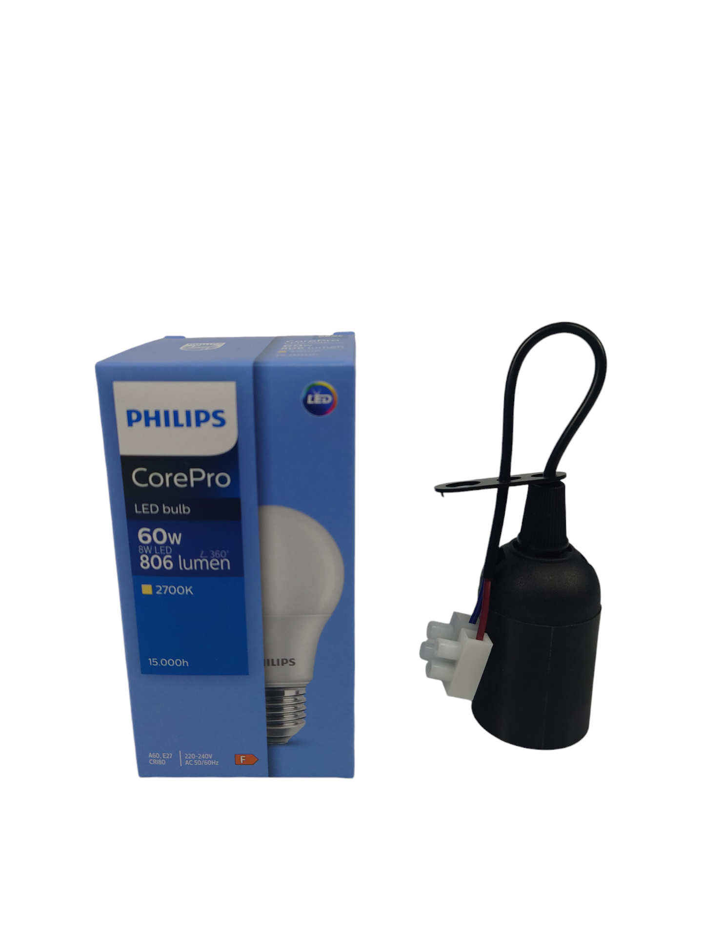 AKTION Philips LED Lampe / Leuchtmittel + Baustellenfassung Iso E27