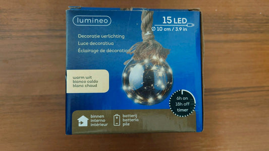 Lumineo Dekorations Licht mit Batterie und Timer Kugel